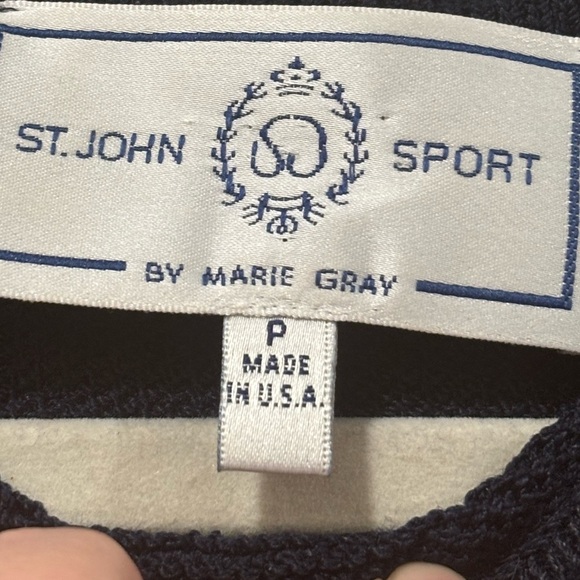 ST. JOHN Nautical sport vintage Navy sweater vest size PS - Picture 5 of 9